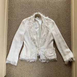 Cream Cabi Jacket Blazer with fringe - 8